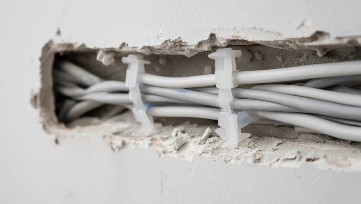 Mocowanie kabli do ściany pod tynk