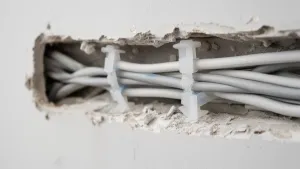 Mocowanie kabli do ściany pod tynk