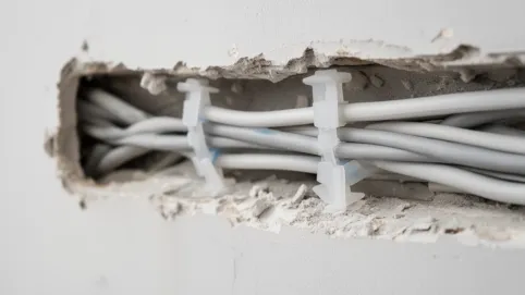 Mocowanie kabli do ściany pod tynk