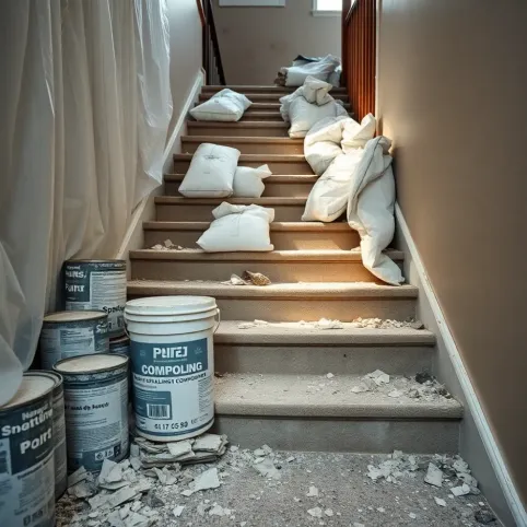 Remont mieszkania a bałagan na klatce schodowej