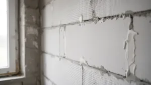 Siatka i klej zamiast tynku wewnątrz